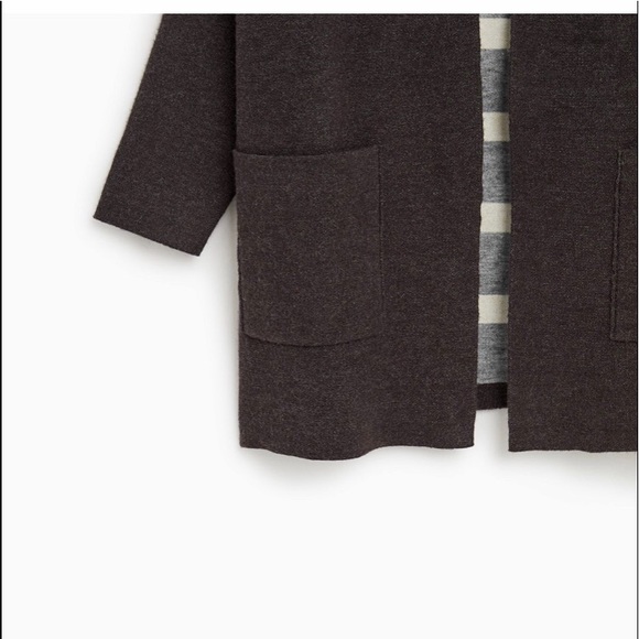 ⬇️ Zara Knitwear open coat hood & long sleeves B2 - Picture 3 of 5